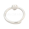 Heart Natural Tiger Eye Adjustable Rings RJEW-Q818-02P-02-4