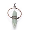 Natural & Synthetic Mixed Stone Wire Wrapped Pointed Big Pendants G-L520-I-R-NF-3