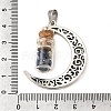 Column Glass Bottle with Lapis Lazuli inside Pendants PALLOY-JF00170-04-3