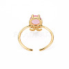 Brass Micro Pave Clear Cubic Zirconia Cuff Rings RJEW-S045-086-NR-3