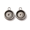 201 Stainless Steel Pendant Cabochon Settings STAS-D379-04C-P-1