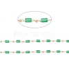 Faceted Cuboid Glass & Round Beaded Chains CHC-G018-02KCG-2