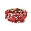 Bohemian Handwork Multi-Colored Stone Beaded Bracelet AJEW-Z038-01B-2