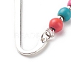 Synthetic Dyed Turquoise Beaded Bookmarks AJEW-JK00191-6