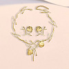 ranch & Flat Round Alloy Pendant Necklaces & Stud Earrings Sets FS-WGF5692-01-1