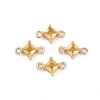 Brass Pave Glass Rhombus Links Connector Charms X1-GLAA-Q088-001D-1