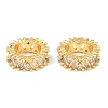 Brass Micro Pave Clear Cubic Zirconia European Beads KK-C142-03G-1