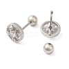 Flat Round Brass Micro Pave Clear Cubic Zirconia Cartilage Earrings EJEW-L289-02P-04-2