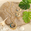 Alloy & Natural Abalone/Paua Shell Pendant Necklaces & Dangle Earrings Sets WGD5CF5-02-1