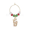 Christmas Theme Alloy Enamel Wine Glass Charms AJEW-JO00178-3