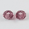 Faceted Flamingo Transparent Glass Rondelle Beads X-GLAA-S102-3-1