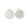 Flat Round Brass Pendant Cabochon Settings X-KK-K414-14E-S-1