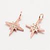 Brass Micro Pave Grade AAA Cubic Zirconia Pendants ZIRC-G090-05RG-NR-1