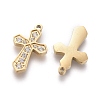 316 Surgical Stainless Steel Cubic Zirconia Tiny Cross Charms STAS-F256-018G-3