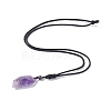 Natural Amethyst Dagger Shape Pendant Necklace G-E588-02C-2