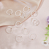 FIBLOOM 12Pcs Plastic Imitation Pearl & Brass Beaded Stretch Ring RJEW-FI0001-10-5