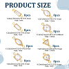 64Pcs 8 Styles Brass Pave Clear Cubic Zirconia Connector Charms KK-ME0004-10-2