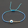 Adjustable Lanmpword Evil Eye Braided Bead Bracelet ZW2937-10-1