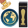 Brass Wax Seal Stamps with Wood Handle AJEW-WH0412-0175-1