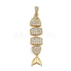Brass Micro Pave Clear Cubic Zirconia Pendants CU-CBAF17A-24G-1