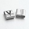 Tarnish Resistant Letter Style 201 Stainless Steel Square Slide Charms STAS-L132-14-1