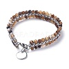 Flat Round 304 Stainless Steel Charm Bracelets BJEW-P264-M-2