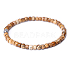 Natural Picture Jasper Beads Stretch Bracelets for Women Men PW-WG6A9BA-09-1