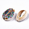 Printed Natural Cowrie Shell Beads SHEL-S266-19-2