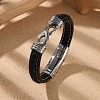 Braided Microfiber Leather Cord Bracelets for Men BJEW-Z081-07P-01-2