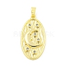 Brass Micro Pave Clear Cubic Zirconia Pendants KK-P263-04B-G-1