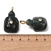 Natural Moss Agate Carved Pendants G-H357-03G-11-3