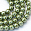 Baking Paint Pearlized Glass Pearl Round Bead Strands HY-Q003-4mm-49-1