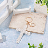 Cotton Cord Cross Keychains AJEW-TAC0031-03C-4