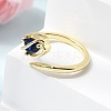 Brass Micro Pave Cubic Zirconia Cuff Open Rings for Women RJEW-L343-01G-05-3
