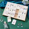 18 Grids Bamboo Pendant Display Trays with PU Imitation Leather Display Cards ODIS-WH0086-091B-02-4