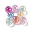 UV Plated Transparent Acrylic Beads X-OACR-Z013-10-1