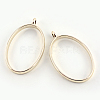 Rack Plating Alloy Oval Open Back Bezel Pendants LS-PALLOY-S047-26E-FF-1