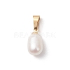 Natural Cultured Freshwater Pearl Rice Charms X-PALLOY-JF04823-2
