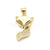 Brass Micro Pave Clear Cubic Zirconia Pendants KK-A221-14C-G-1