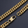 Men's 304 Stainless Steel Cuban Link Chain Bracelets BJEW-T015-01A-18-G-2