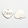 Non-Tarnish 201 Stainless Steel Heart Pendants STAS-L165-C18-2