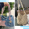 20Pcs Plywood Alloy Star Keychains KEYC-BM0001-01-6