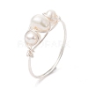 Natural Pearl Finger Rings RJEW-JR00604-02-1