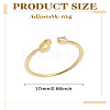 1Pc Letter Brass Rhinestone Open Cuff Rings for Women AJEW-LP0004-47C-G-2