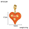 Heart Charms 304 Stainless Steel Enamel Pendants STAS-OY004-09G-2