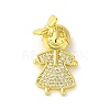 Rack Plating Brass Micro Pave CLear Cubic Zirconia Pendants KK-C053-06A-G-1