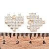 Brass Micro Pave Clear Cubic Zirconia Charms KK-F871-46G-3