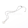Natural Shell Initial Necklaces NJEW-JN03420-2
