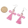 Glass Seed Beads Angle Dangle Earrings EJEW-MZ00288-02-3