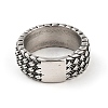Steampunk Style 304 Stainless Steel Wide Band Rings RJEW-R316-01AS-B-1